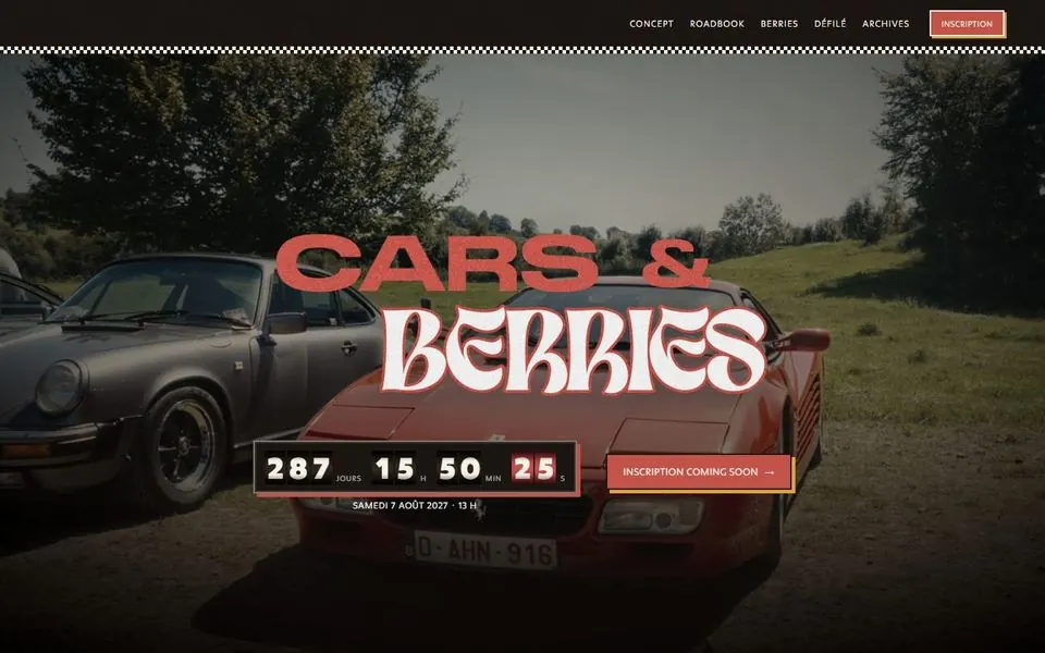 Site de Cars & Berries sur ordinateur
