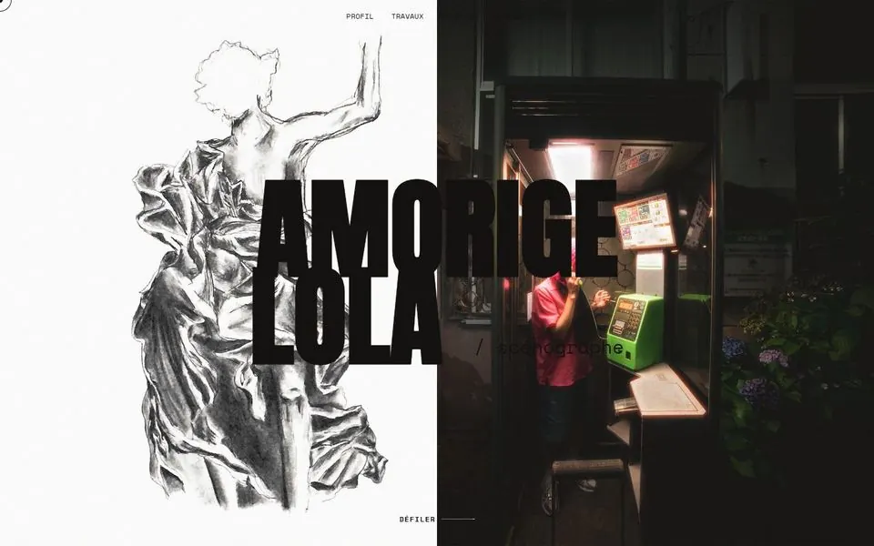 Site de Lola Amorige sur ordinateur
